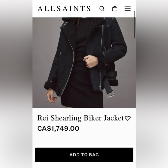 ALLSAINTS Size S Rei Shearling Biker Jacket Coat Leather Suede RRP $1749 - Picture 2 of 9
